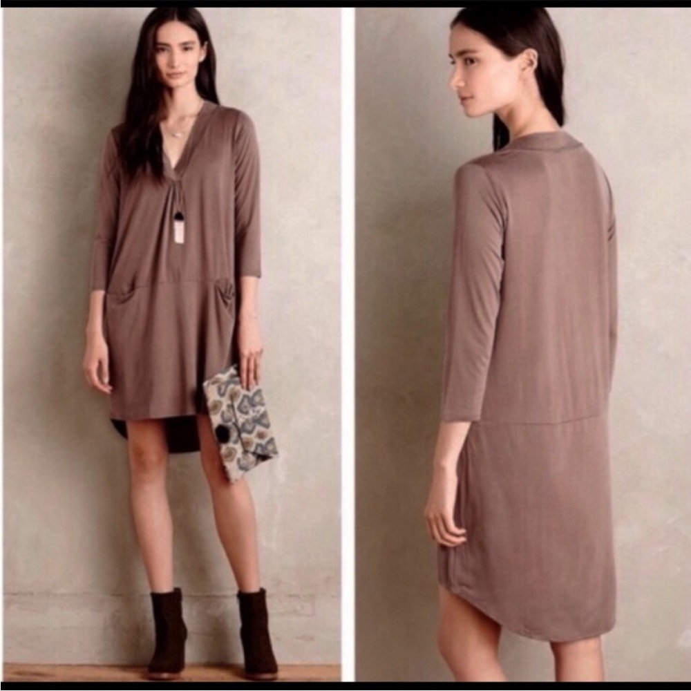 Dolan from Anthro Brown Long Sleeve Dress